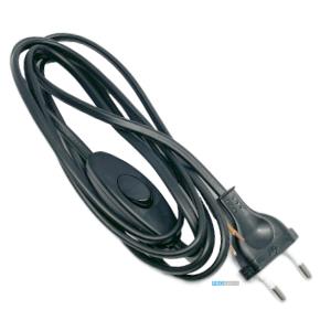 Enzo euro cable 2x0,75 interruptor negro 2 metros 1065220