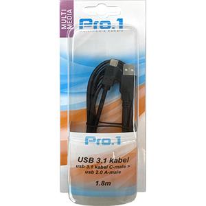 Enzo pro-1 USB-C 3.1 ->USB 2.0 A enchufe 1,8 metros - 9280440