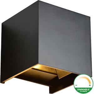 Aplique LED 2x3w up down cuadrado negro dtw - 5082074