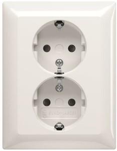 Busch Jaeger presa da incasso bianca RA doppia + blocco di sicurezza per bambini - 4694020