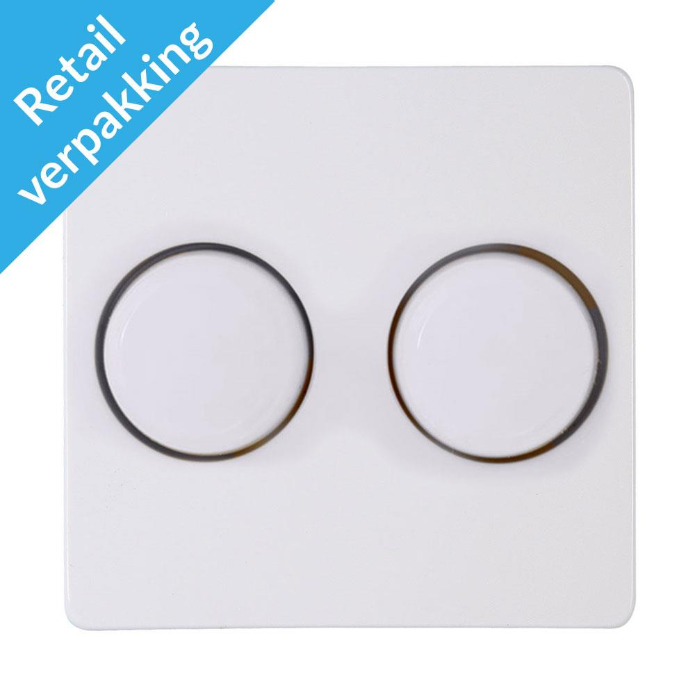 Placca Kopp Paris bianco artico + dimmer duo a pulsanti - 4625035