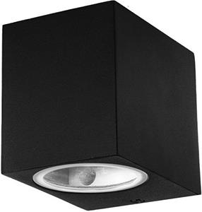 Lámpara de pared Enzo | aluminio | 1xgu10 | ip44 | negro | cuadrado - 5086007