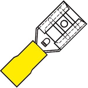 Enzo terminal de cable conector plano hembra amarillo 6,3x0,8mm - 4433620