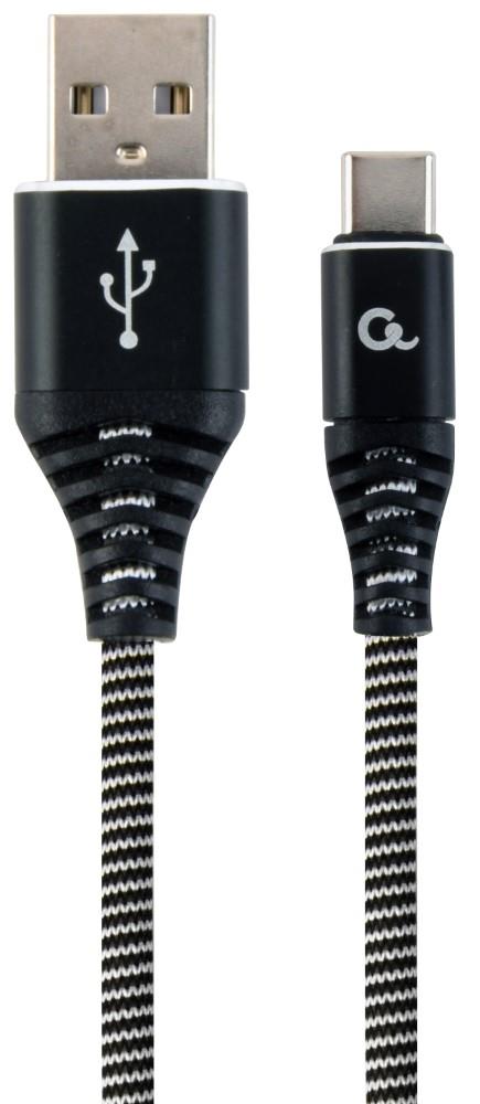 Cableexpert Cable de carga USB-C 2m trenzado negro - blanco - 9530141