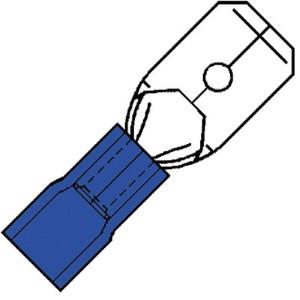 Enzo terminal de cable conector plano macho azul 6,3x0,8mm - 4433310