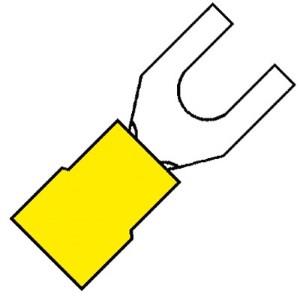 Enzo terminal de cable horquilla amarillo 6,4mm - 4433700