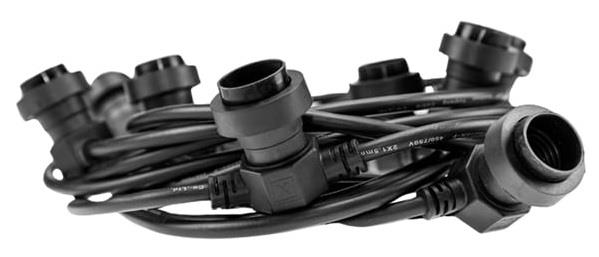 Juego de cables con clavijas Enzo | 50m | con 50 racores e27 | conectable - 1253806