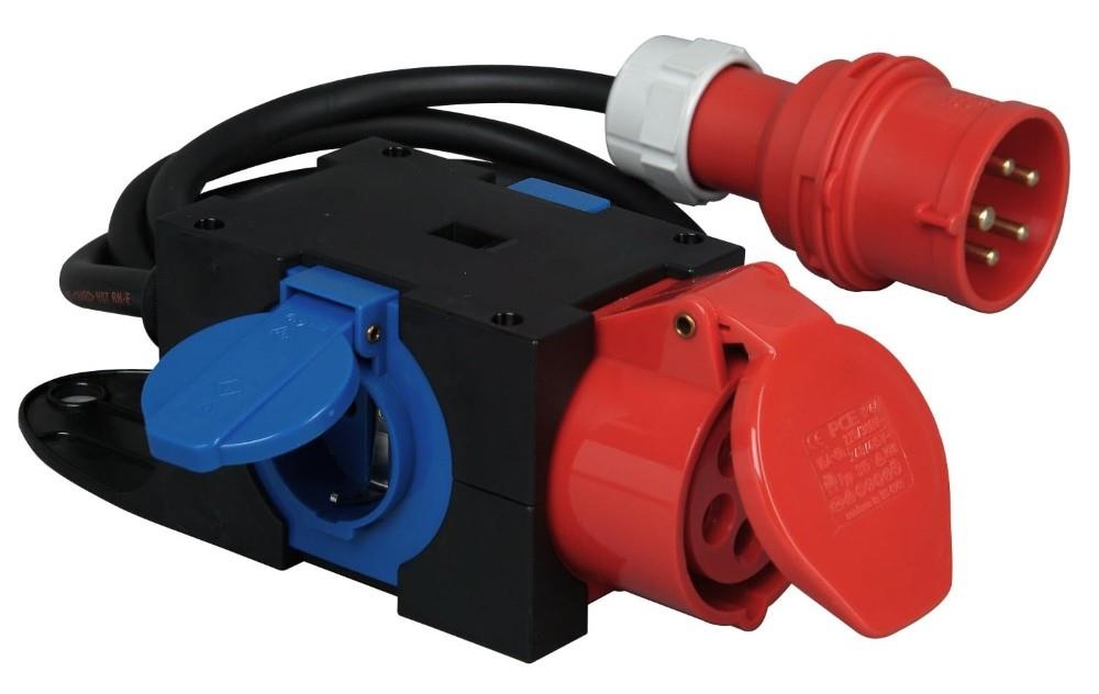 Bloque de distribución kopp cee 5p 16a 400v a 1xcee + 2xwcd - 6316155