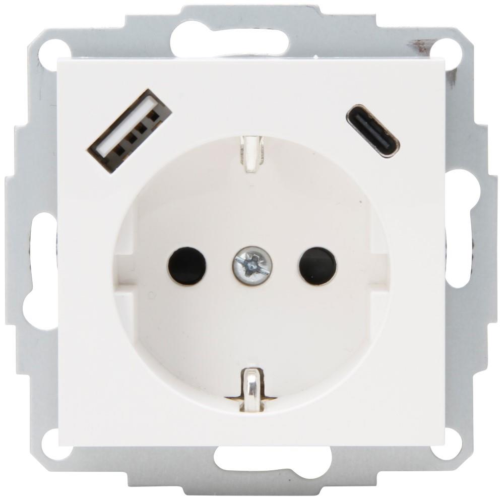 Enzo kopp hk07 enchufe empotrado blanco | ra + usb + usb-c - 4622116