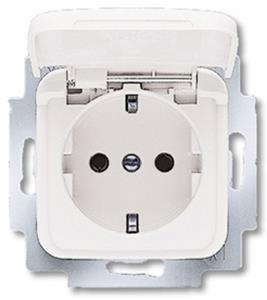 Presa Bush Jaeger, singola, bianca, Busch J. con copertura a battente 4691825