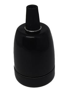 Portalampada e27 porcellana nera - 6042951