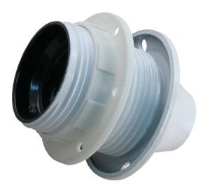 Portalampada Enzo e27 bianco con collare + ghiera 6043002