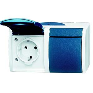Busch Jaeger SWD presa da parete RA doppia orizzontale blu - 4696010