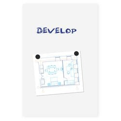 Whiteboard zonder rand legamaster board-up wit 75x50cm