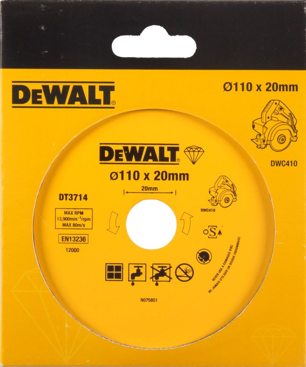 Accessori Dewalt Disco diamantato per piastrelle, ø110x20mm (dwc410) - dt3714-qz