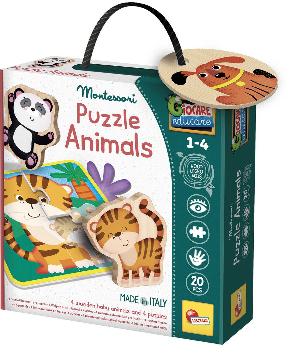 Lisciani montessori baby wood puzzle animals