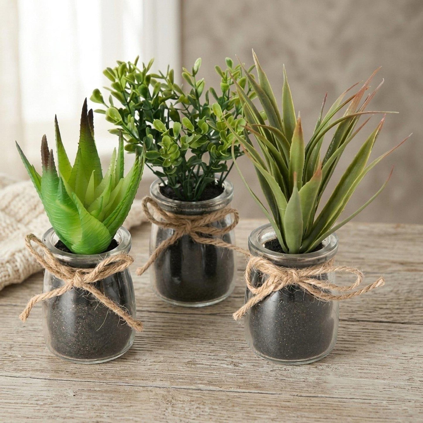 Boltze home sukkulente in vaso ø10x17cm pianta artificiale