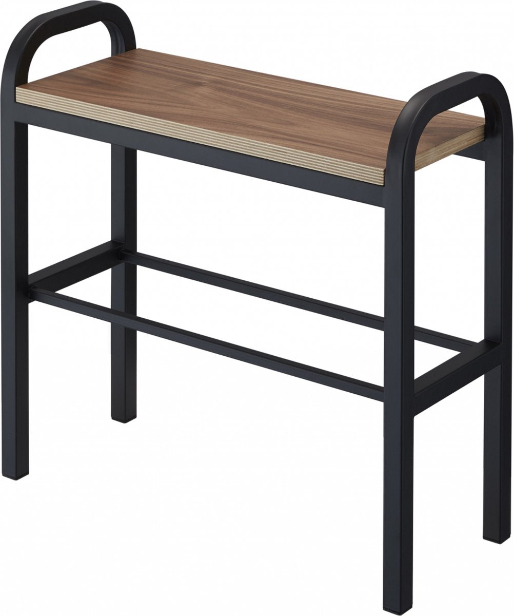 Scarpiera Yamazaki con ripiano in legno - torre - nera