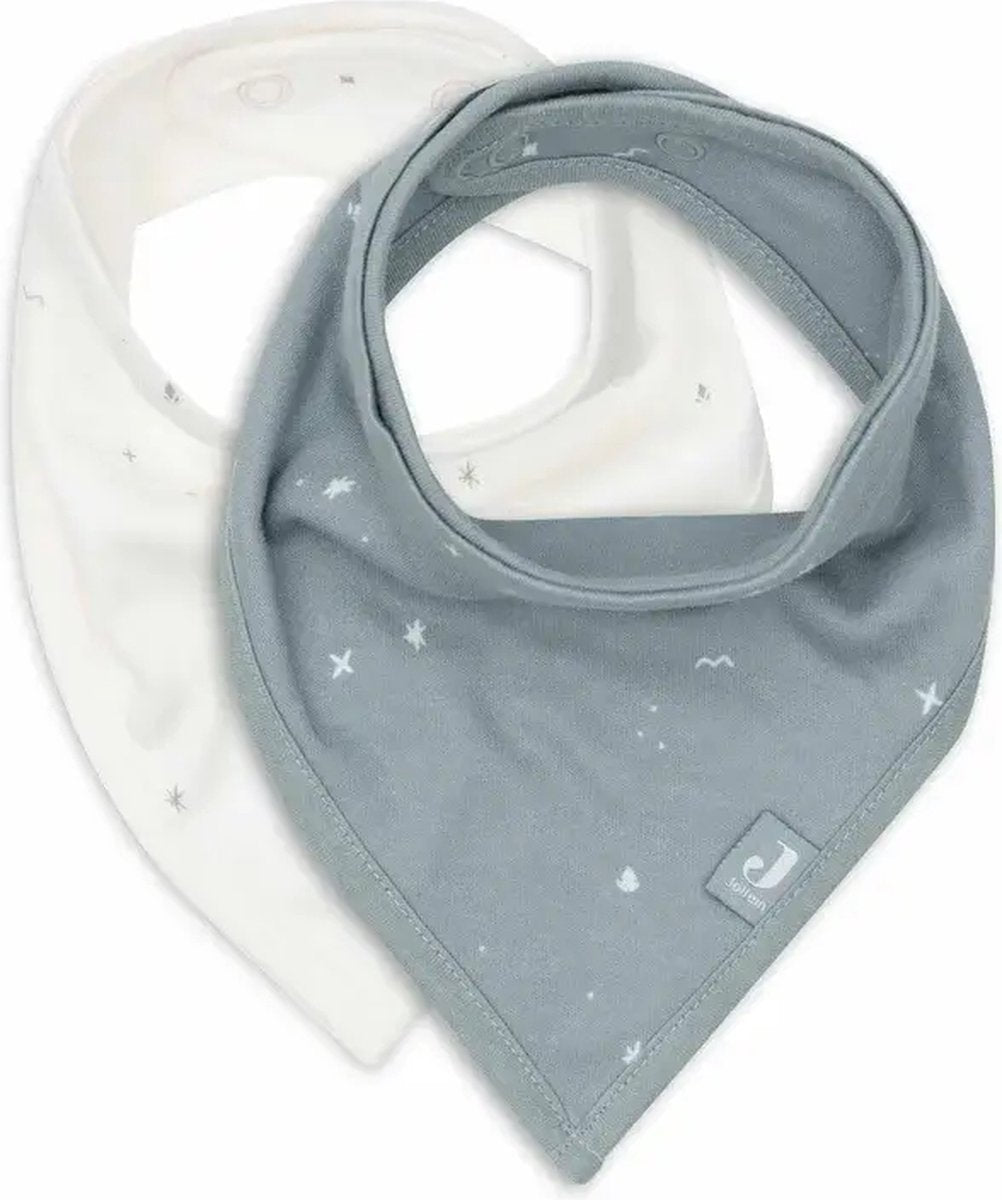 Jollein - babero bandana - algodón - baberos - 2 piezas - verde mar centelleante - 2 piezas