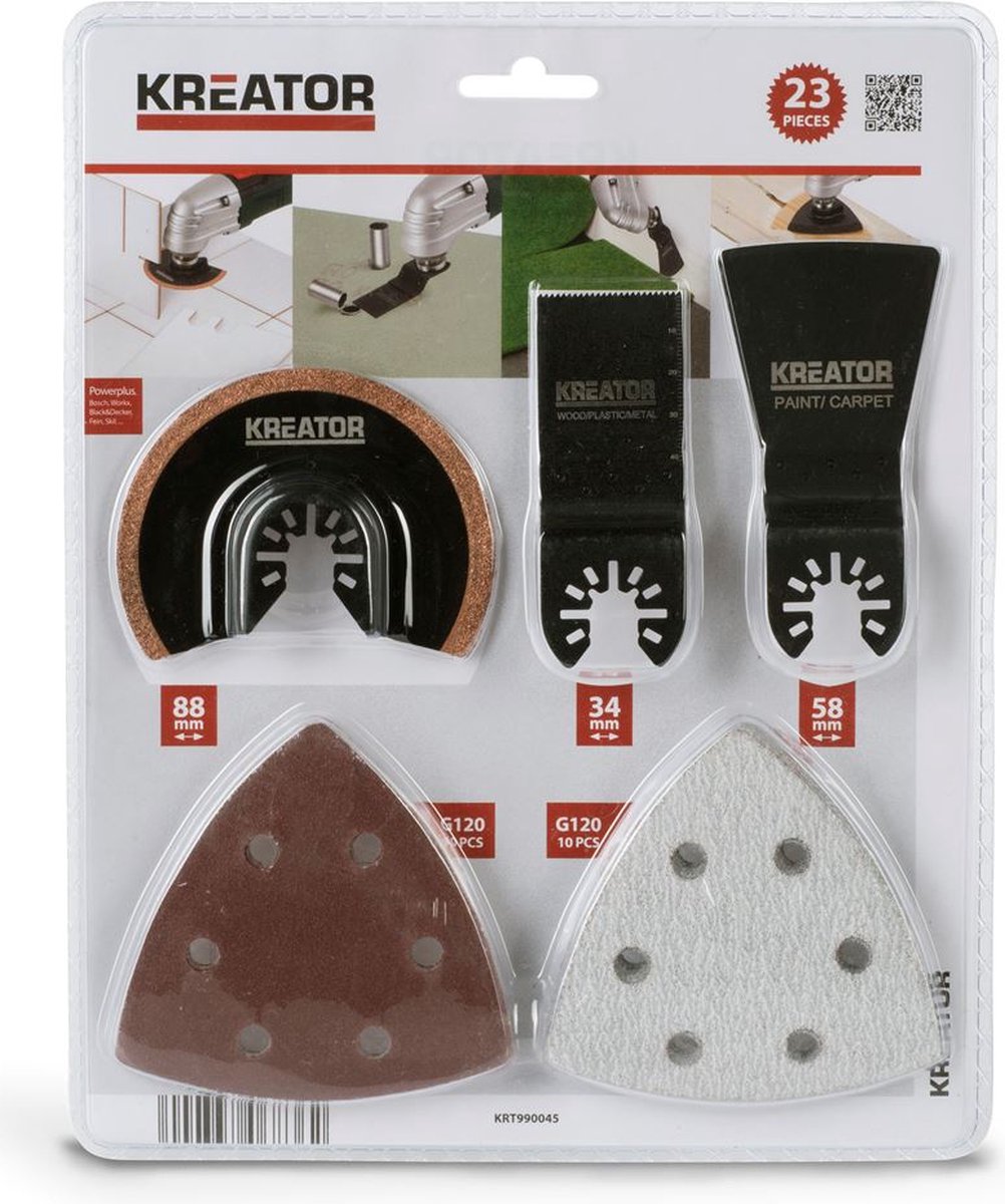 Set di accessori multiutensile Kreator krt990045 - oscillante - 23 pezzi