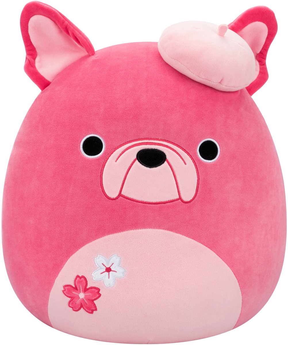 Peluche Squishmallows - bulldog francés rosa, 40 cm