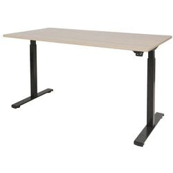 Scrivania sit-stand Schaffenburg dextro basic rovere lindberg, nero 1600 x 800 mm