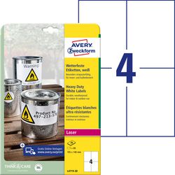 Etichette Avery resistenti alle intemperie
