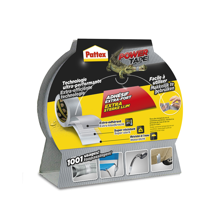 Pattex 1001840 - power tape 25m grigio bl | 6 pezzi