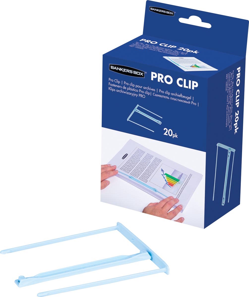 Bankers box archive raccoglitore pro clip - scatola da 20 pezzi - azzurro