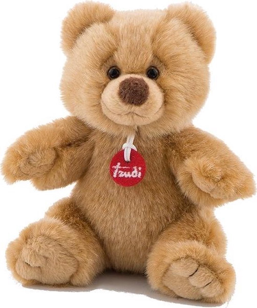 Trudi - no knuffelbeer ettore 15 cm - handgemaakt in italie - zacht pluche - knuffeldier voor jongens en meisjes - bruin - 11x9x15 cm maat xs