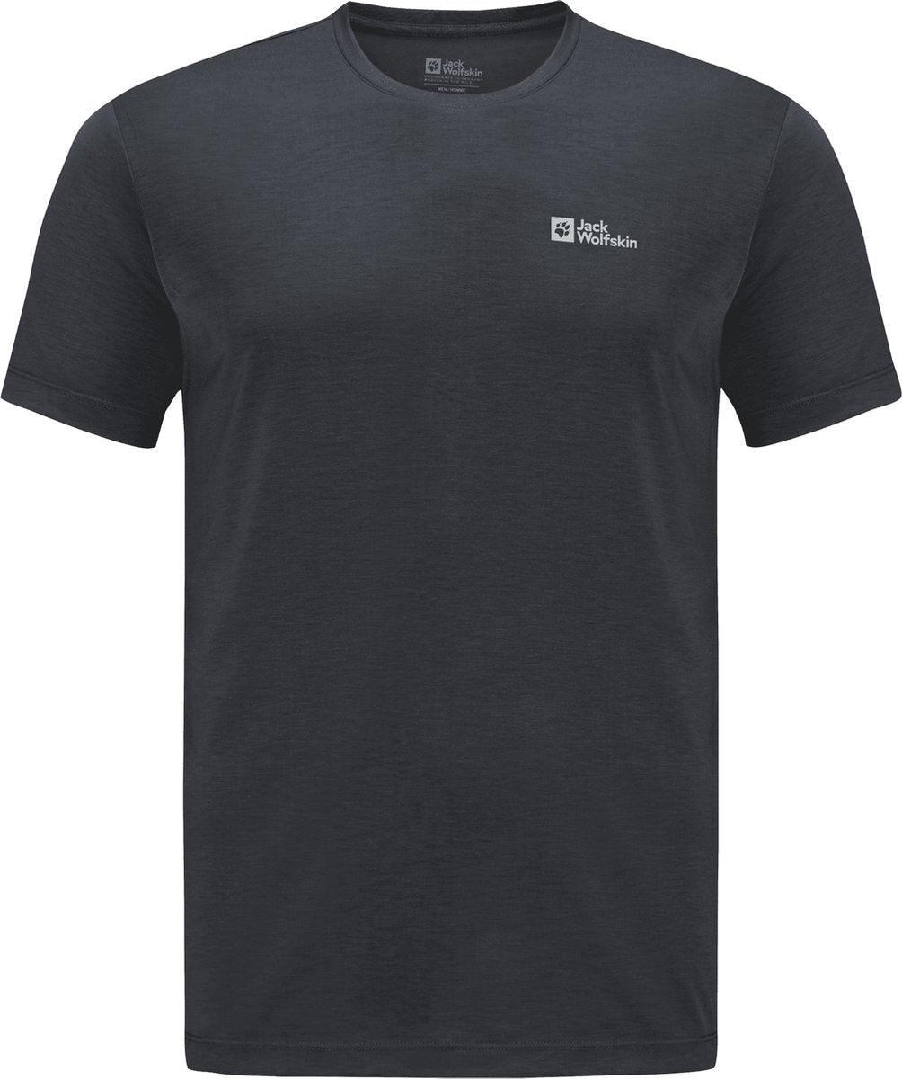 Jack wolfskin vonnan s s t m heren outdoorshirt - phantom - maat l