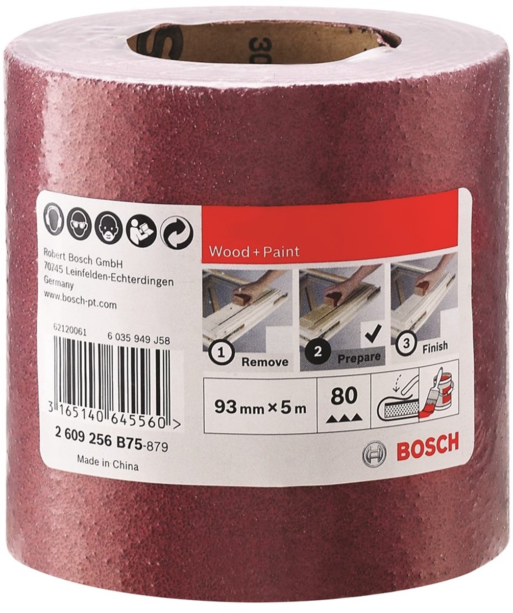 Rodillo de lijado bosch madera 93mmx5m k80