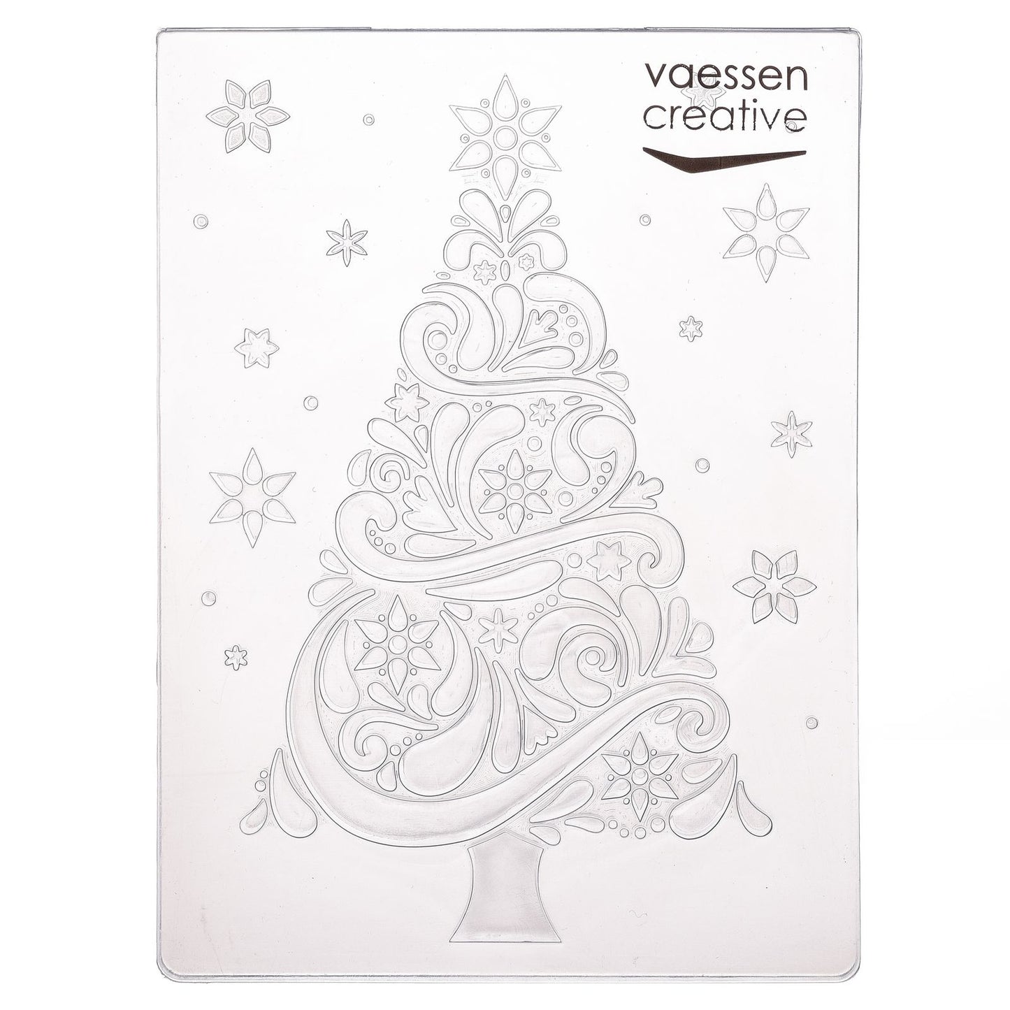 Vaessen creative • cartella per goffratura Albero di Natale con neve