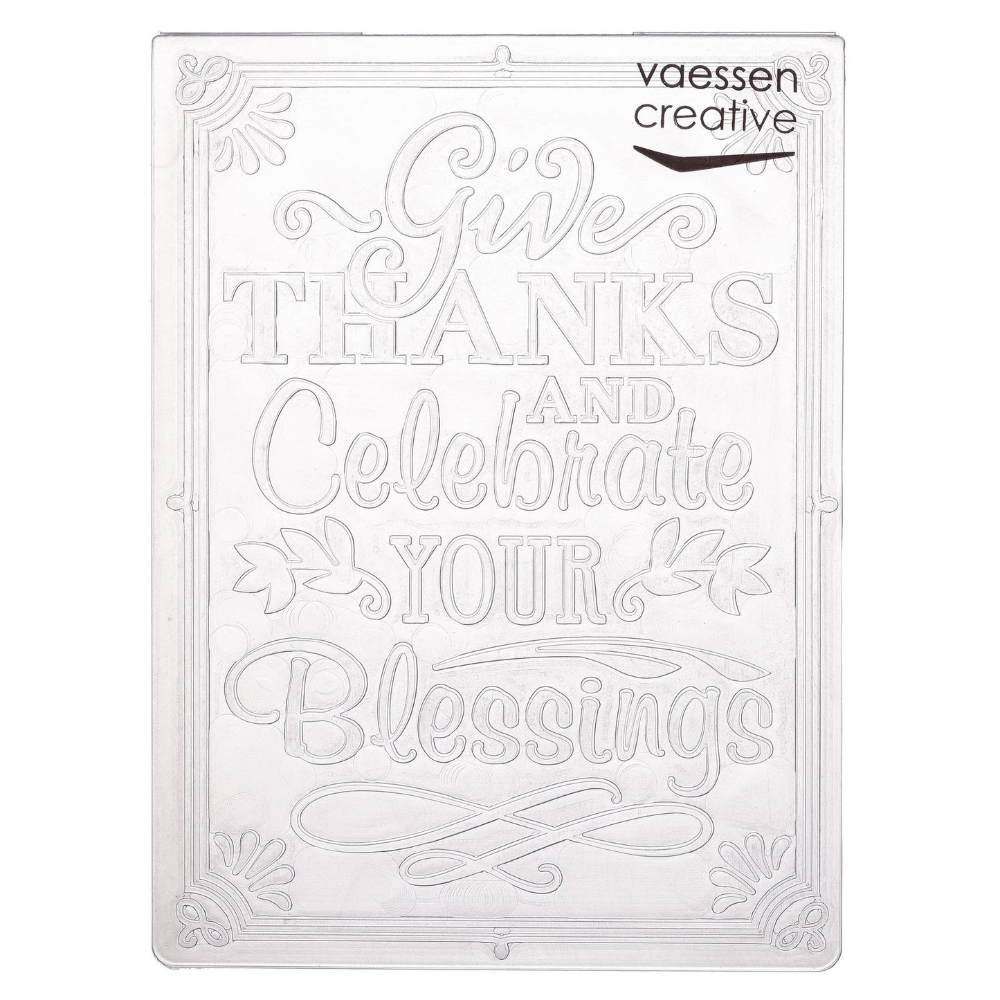 Vaessen creative • carpeta de estampado dar gracias celebrar