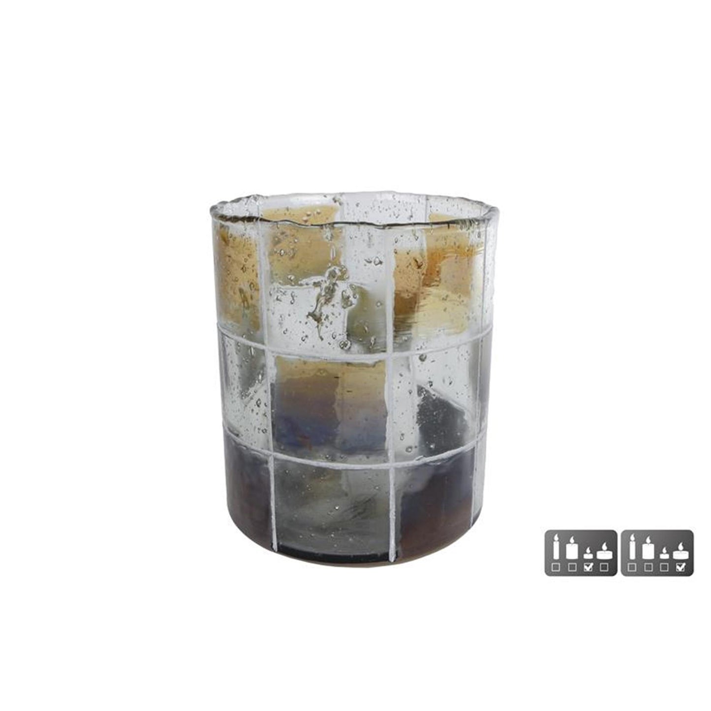 Cozydecor portavelas bloques cristal 11x11x13cm