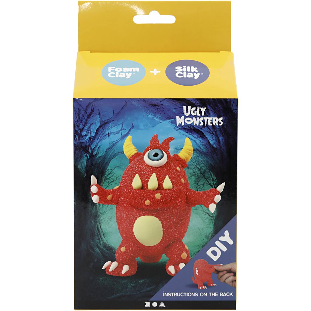 Amigos divertidos de arcilla de seda, monstruo, rojo, 1 caja