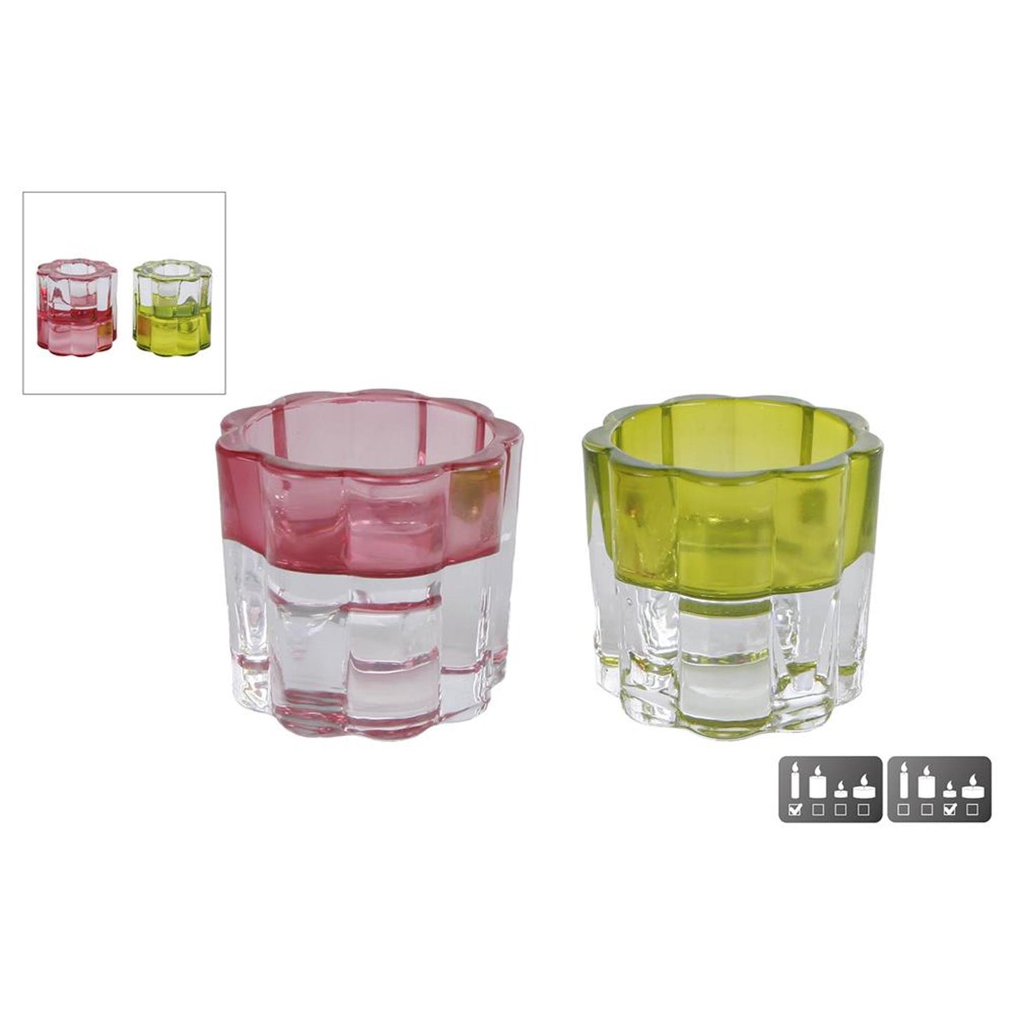 Candelita flor cristal 5,5x5,5x5cm