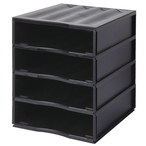 Juego de cajones apilables paperflow negro 3289716