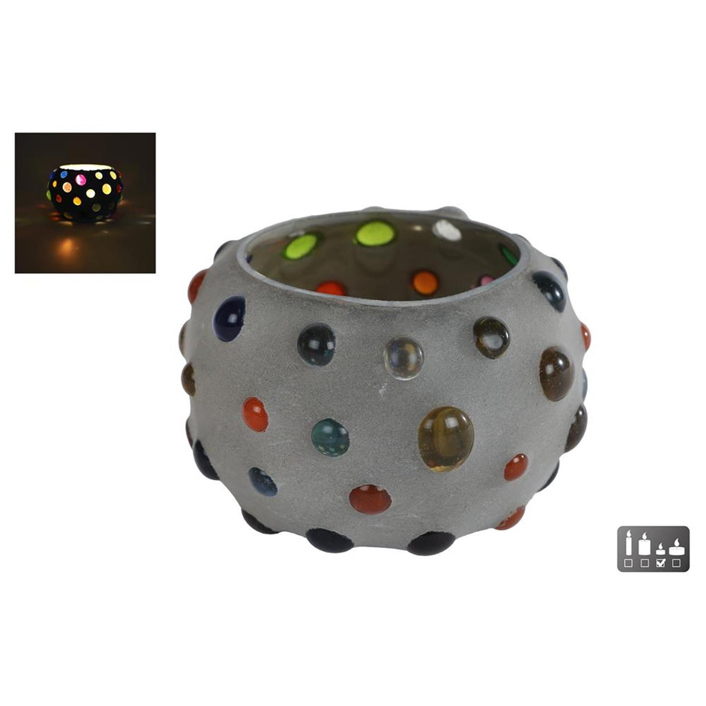 Portavelas diego l cristal 6x9x7cm