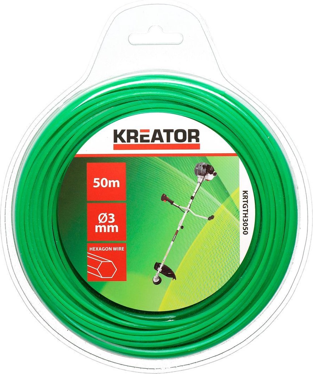 Hilo de corte Kreator krtgth3050 – hexagonal – 50 m de longitud – 3 mm de diámetro