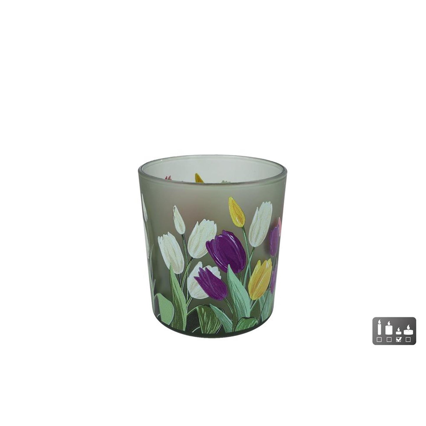 Soporte verde azulado Tulp S Multicolor Glass 7.5x7.5x8cm