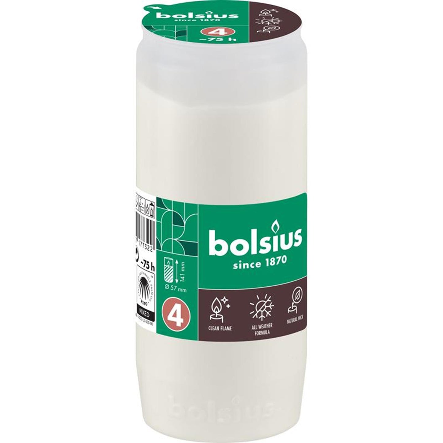 Lampada tombale Bolsius compo n.4 bianca