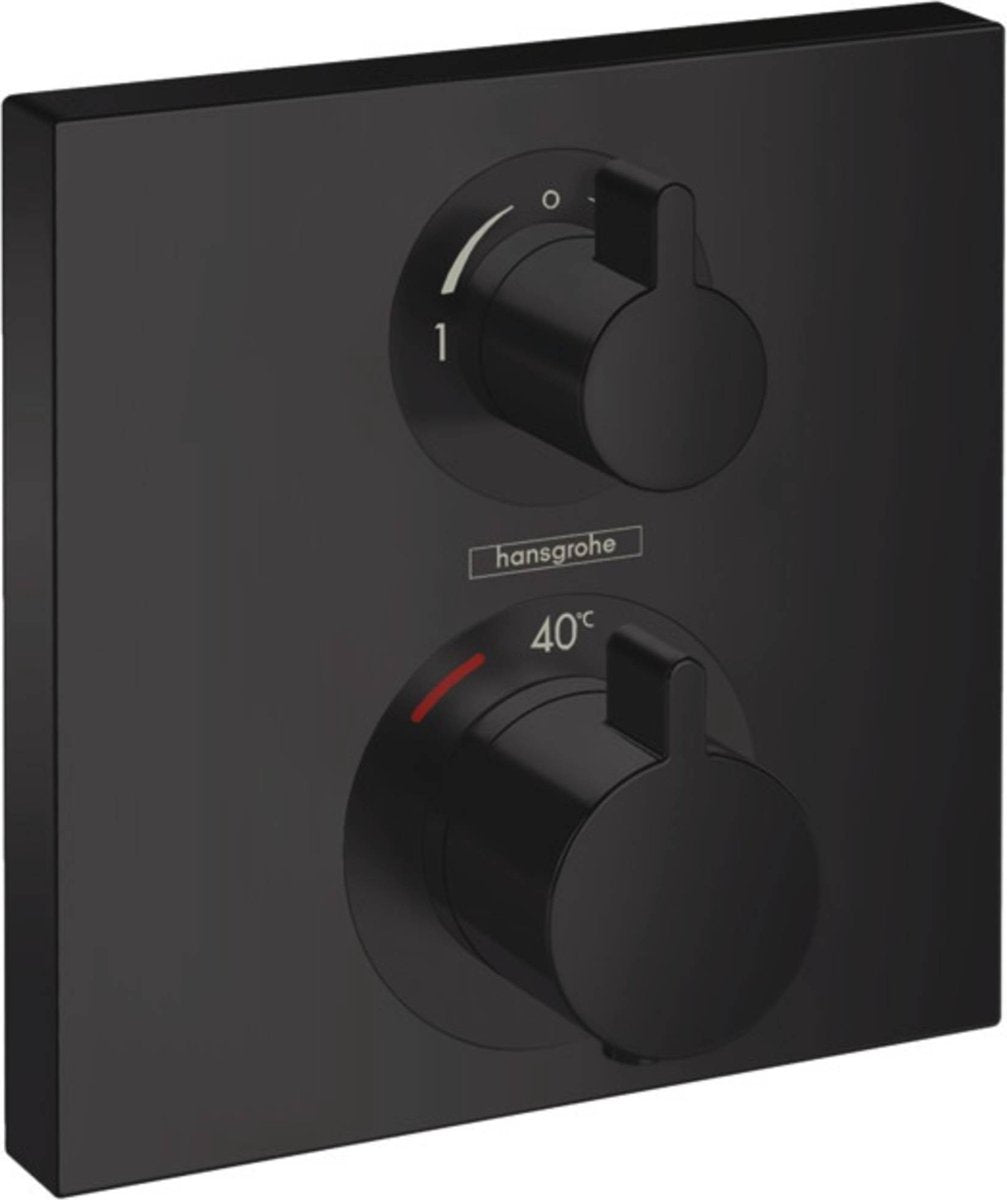 Hansgrohe ecostat set de acabado termostato cuadrado para 2 funciones negro mate