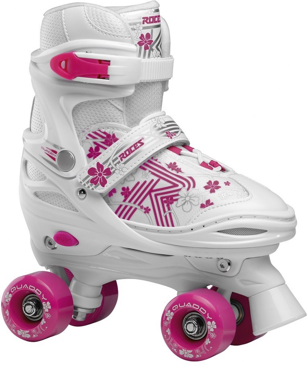 Roces Quaddy 3.0 patines de rodillo chicas de color rosa blanco 26-29