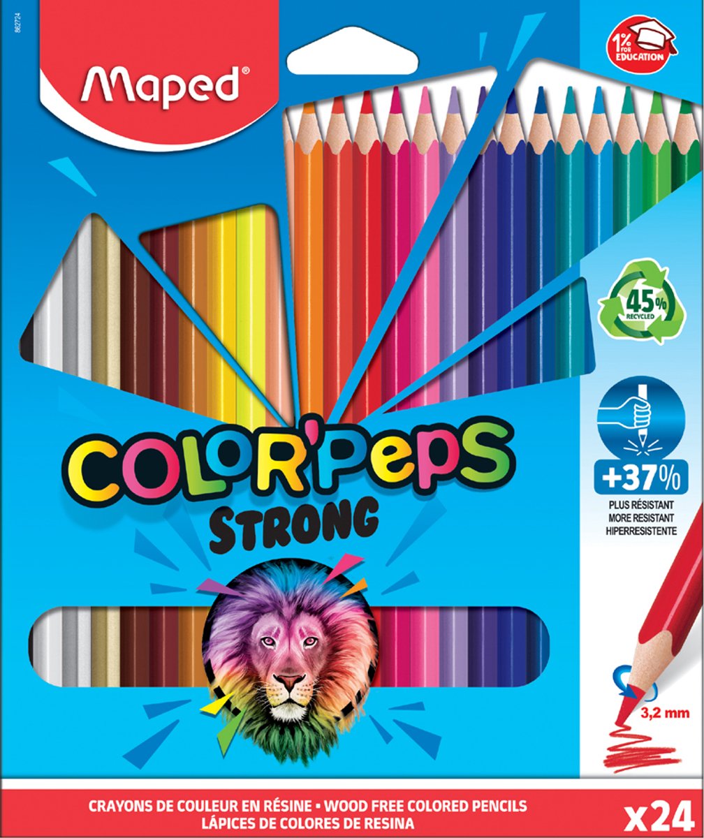 Matite colorate triangolari Maped Office Maped color'peps strong, 18 in scatola di cartone