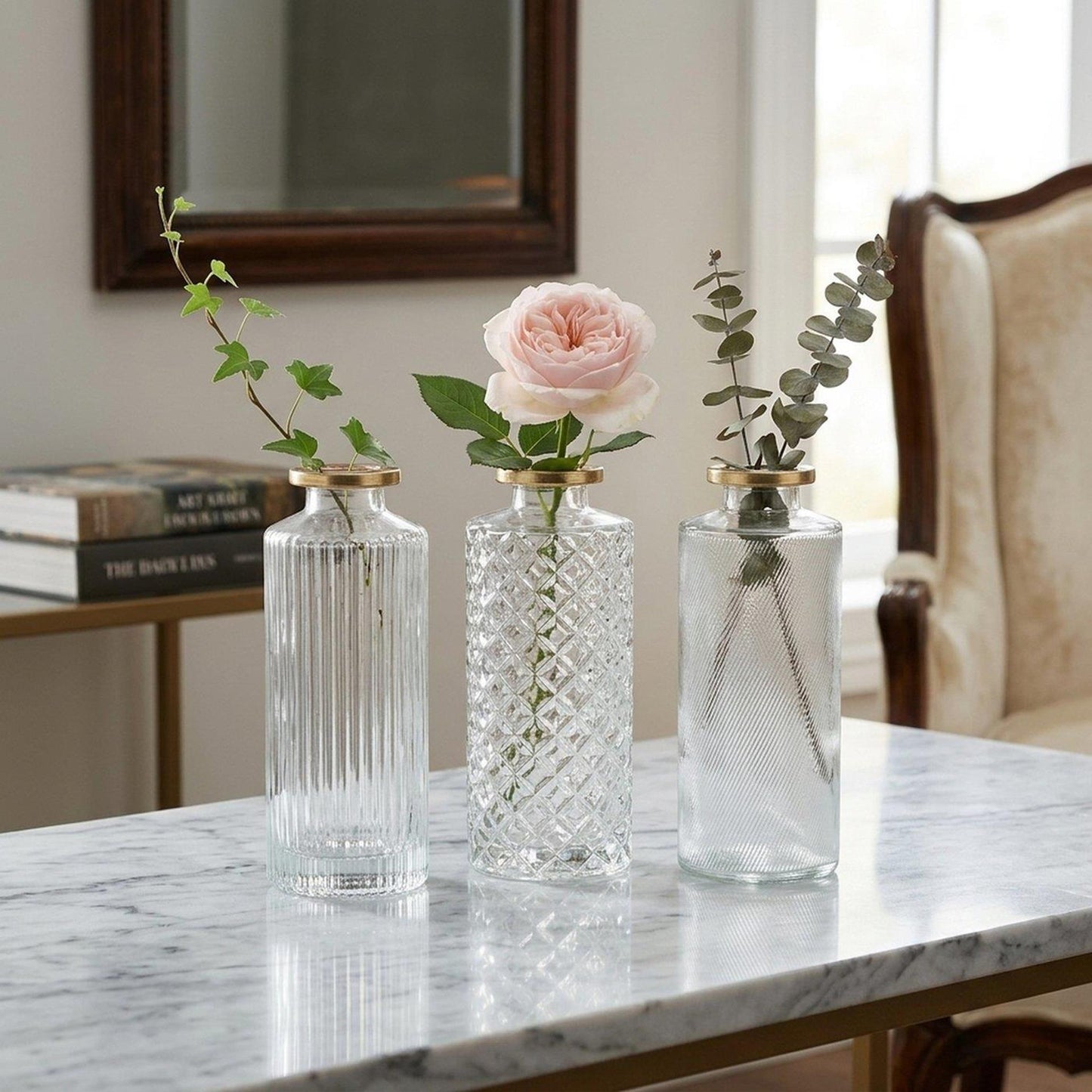 Boltze home vaas adore ã˜5x13cm transparant helder glas