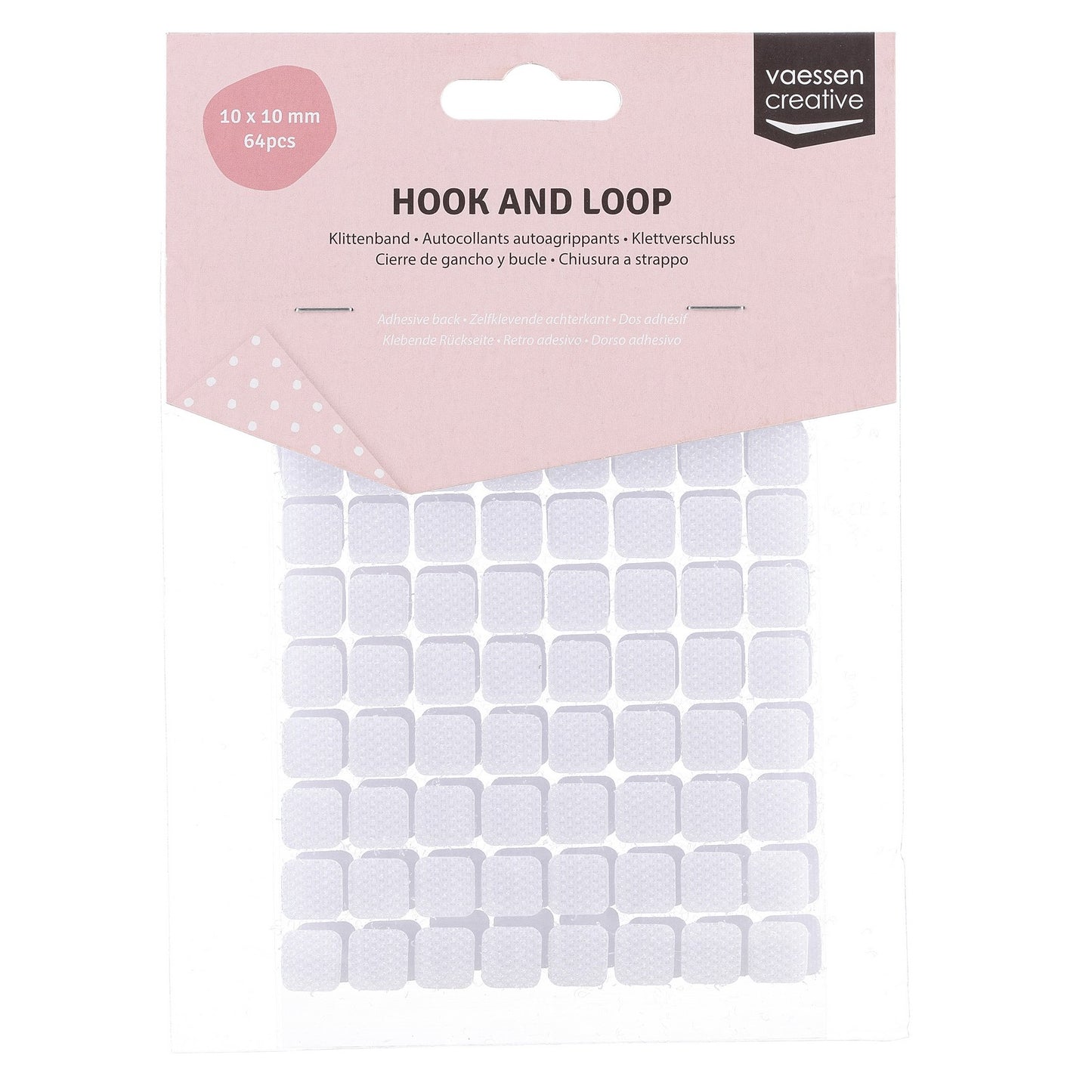 Vaessen creative • Velcro adesivo sul retro 10x10mm 64pz