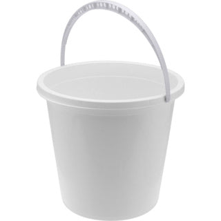 Secchio bianco con impugnatura in plastica grigio 10l