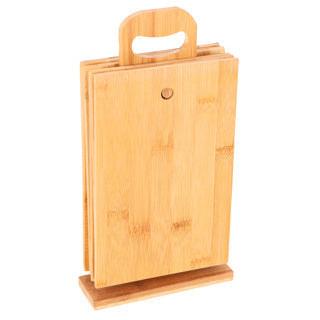 Plank de corte de bambú ecológico con soporte de 7 piezas