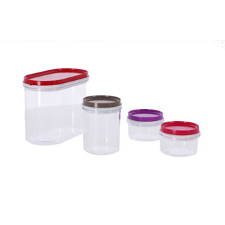 Cajas de almacenamiento Alpina 4 piezas transparentes